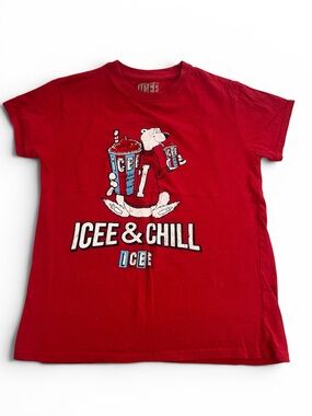 Red Icee & Chill Mens Graphic Tee Size M